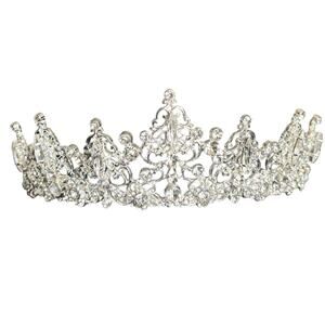 EN VOGUE BRIDAL Rhinestone Tiara T2006 Rhodium Plated Wedding Crown